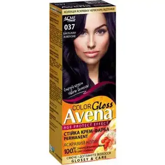Крем-фарба для волосся Avena Gloss Color №037 Баклажан 