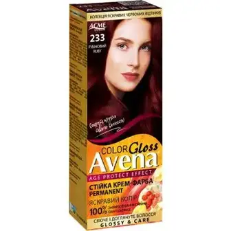 Крем-фарба для волосся Avena Gloss Color №233 Рубін