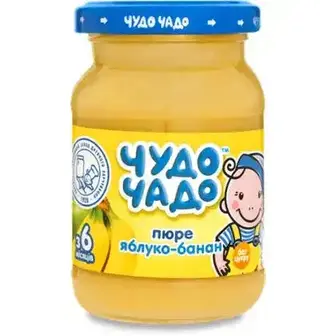 Пюре Чудо-Чадо для дітей від 6 місяців яблуко-банан без цукру 170 г 