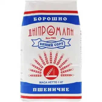 Борошно Дніпромлин пшеничне вищого ґатунку 1000 г