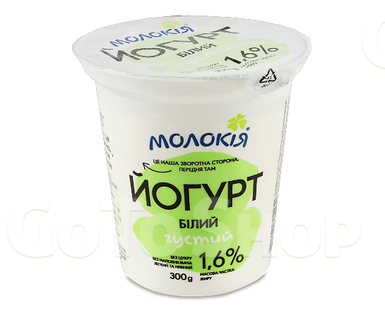 Йогурт «Молокія» білий густий 1,6% стакан