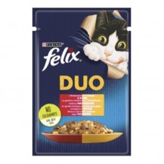 КОРМ ДЛЯ КОТІВ DUO ЯЛОВИЧИНА/ПТИЦЯ 85Г FELIX