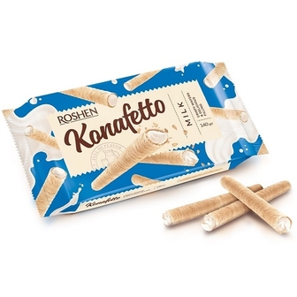 Вафельні трубочки 140г Рошен Konafetto milk 