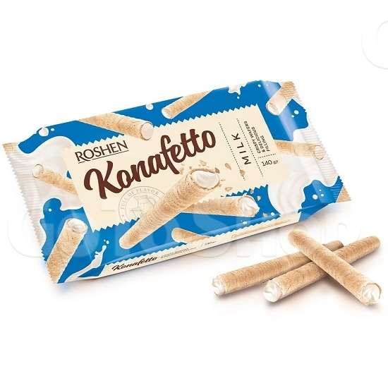 Вафельні трубочки 140г Рошен Konafetto milk 