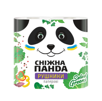 Паперові рушники Снігова Панда 2 шари, 110 відривів, 2 рулони