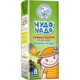 Сік прямого віджиму Чудо-Чадо Яблуко-ягода, 200 мл