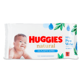 Серветки вологі Huggies Natural для дітей 48шт