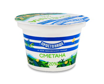 Сметана Простонаше 20% стакан 180г