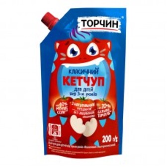 КЕТЧУП КЛАСИЧНИЙ ДЛЯ ДІТЕЙ  200Г ТОРЧИН