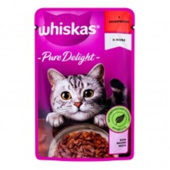 КОРМ ДЛЯ КОТІВ PURE DELIGHT ЯЛОВИЧИНА ЖЕЛЕ 85Г ВІСКАС