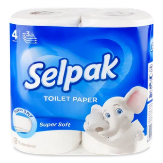 Папір туалетний Selpak Super Soft, 4шт/уп