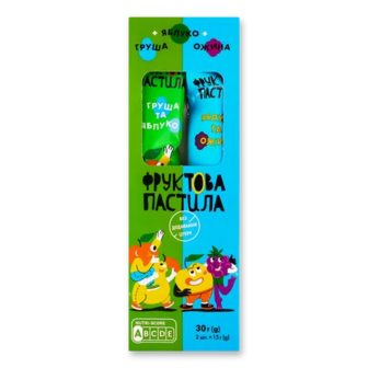 Пастила фруктова «Премія»® груша-яблуко та яблуко-ожина, 2*15г (2*15г)