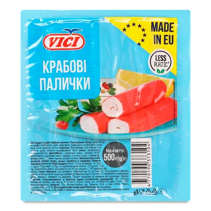 Крабові палички Vici охолоджені в/у, 500г