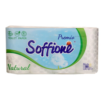 Туалетний папір Soffione Natural 3 шара, 8 шт.