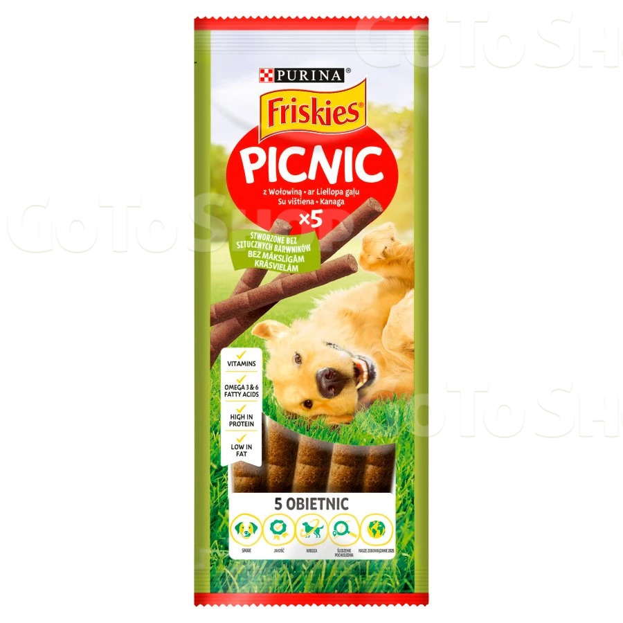 Корм сухий додатковий 42г для дорослих собак. Picnic Friskies з яловичиною