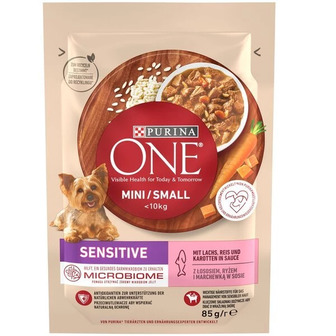 Корм вологий для дорослих собак Purina One Mini Sensetive з лососем, 85 г