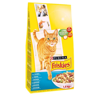 Корм для котів 1,5 кг. Purina Friskies Сьомга і лосось