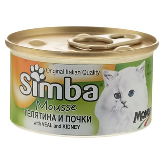 Корм вологий для дорослих котів 85 г. Simba Beef and Kidney