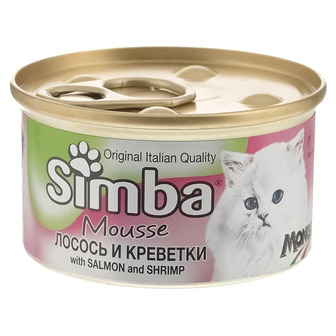 Корм вологий для дорослих котів 85 г. Simba Salmon and Shrimp