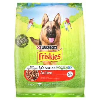 Корм сухий для активних собак Purina Friskies Active, з яловичиною, 2,4 кг