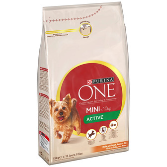 Корм сухий для собак малих порід 1,5 кг. Purina One Active з куркою і рисом