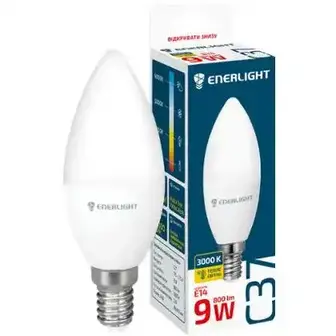 Світлодіодна лампа Enerlight С37, 9W, 3000K, E14