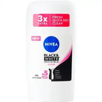 Кульковий антиперспирант Nivea Clear Чорне та біле, Невидимий, жіночий, 50 мл