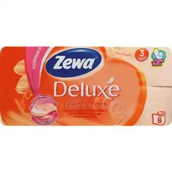 Папір туалетний Zewa Deluxe Сashmere Peach 3-х шаровий 8 шт