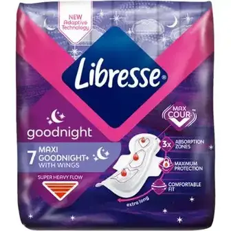 Прокладки гігієнічні Libresse Maxi Goodnight 7 шт