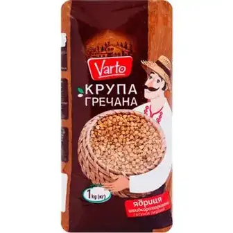 Крупа Varto гречана ядриця швидкорозварювана 1000 г