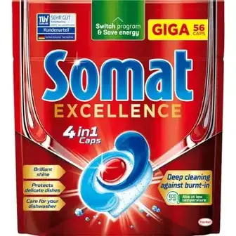 Таблетки для миття посуду у посудомийній машині Somat Exellence 56 шт
