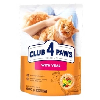 Сухий корм для котів Club 4 Paws Преміум з телятиною 0.9 кг (4820269140196)