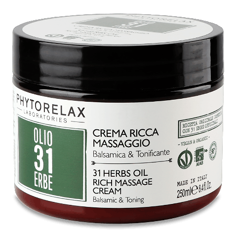 Крем для тіла Phytorelax Vegan&amp;Organic 31 Herbs Oil масажний 250мл