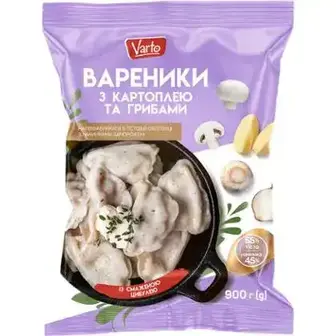 Вареники Varto з картоплею та грибами 900 г