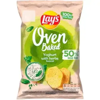 Чіпси Lay's Oven Baked картопляні запечені зі смаком йогурту з травами 110 г