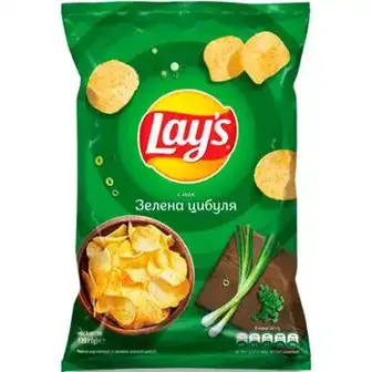 Чипси Lay's картопляні зі смаком зеленої цибулі 120 г