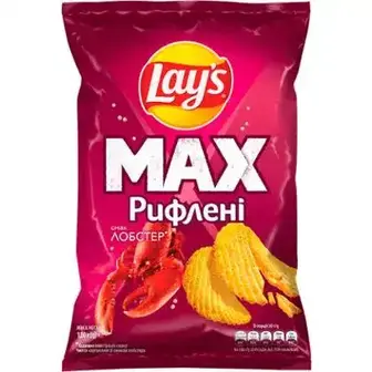 Чіпси Lay's зі смаком Лобстер картопляні рифлені 120 г