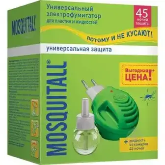 Електрофумігатор з рідиною від комарів Mosquitall Універсальний захист 45 ночей 30 мл