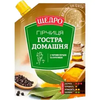 Гірчиця Щедро Домашня Гостра 120 г