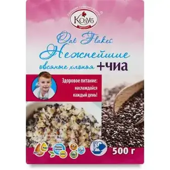 Пластівці вівсяні Козуб ніжні з насінням Чіа 500 г