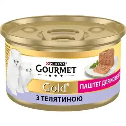 Вологий корм Gourmet Gold для кошенят паштет з телятиною 85 г