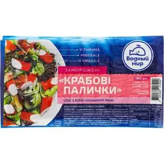 Крабові палички Водний Світ з білої океанічної риби заморожені 180 г
