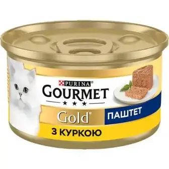 Вологий корм Gourmet Gold для дорослих котів паштет з куркою 85 г