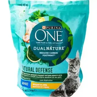 Сухий корм PURINA ONE Adult Dual Nature Spirulina для дорослих котів з куркою 1.4 кг