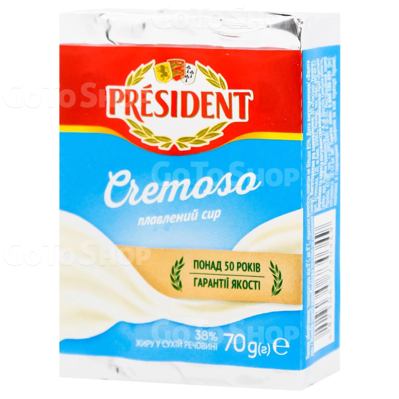 Сир плавлений President Cremoso 38% 70 г (4823065730349)