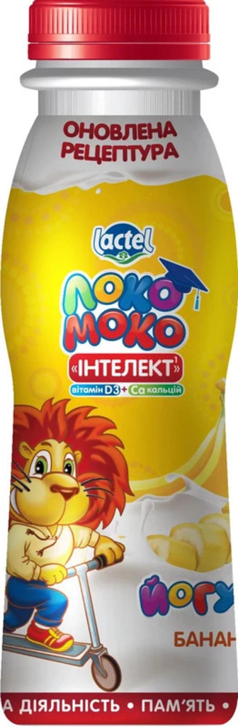 Йогурт Локо Моко банан з кальцієм, Омега 3 та вітаміном D3 1,5% 185г