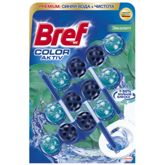 Блок для унітазу Bref Color Aktiv Евкаліпт Тріопак, 3х50 г