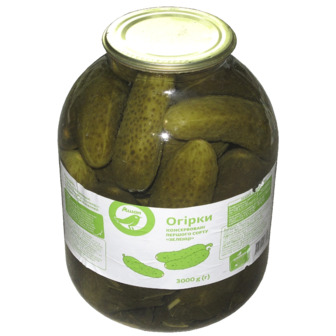 Огурцы Auchan консервированные, 3 л