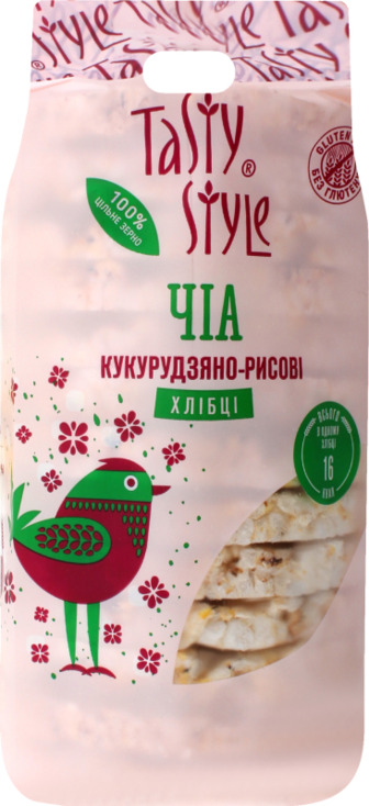 Хлібці кукурудзяно-рисові з чіа Tasty Style м/у 100г