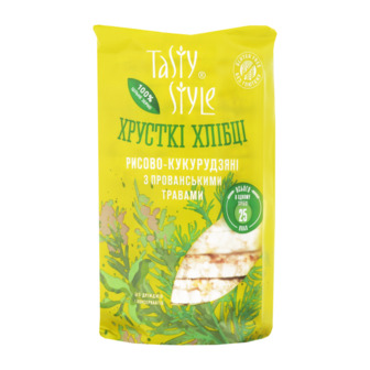 Хлібці хрусткі з прованськими травами Рисові-кукурудзяні Tasty Style м/у 100г